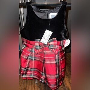The Children's Place Black and Red Plaid Formal Dress